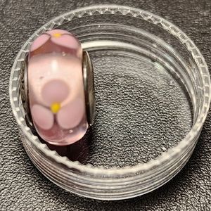 Retired Pandora Pink Murano Glass Flowers Bead